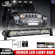 10inch Led Light Bar Spot Flood Combo Driving For Jeep Wrangler Jk Tj Yj Cj Jl