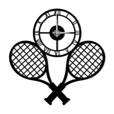 Metal Wall Art Clock, Tennis Design for Living Room, Office, Silent Clock