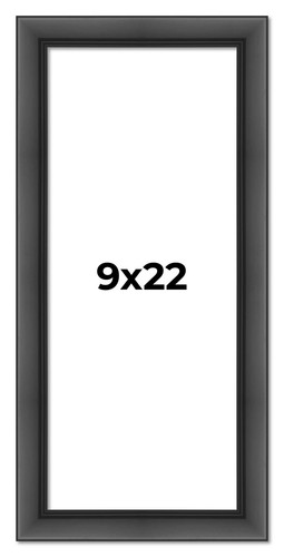 9x22 Frame Black Picture Frame Complete Modern Photo Frame UV Acrylic, Acid Free