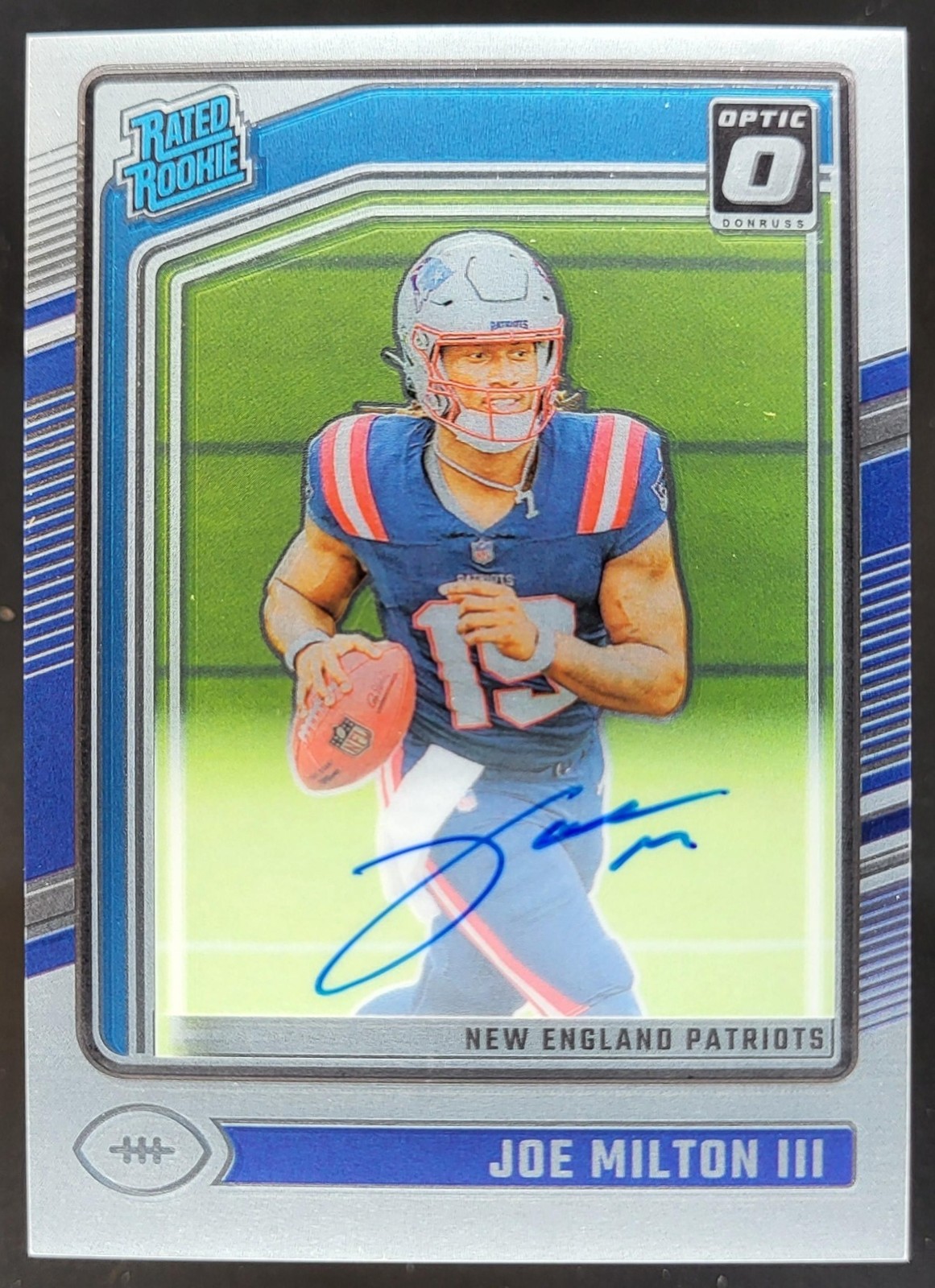 2024 Panini Donruss Optic Joe Milton III Rated Rookie RPS Auto /325 Patriots JJ5