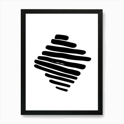 Abstrakte Schwarz-Weiß Zeichnung Ar Gerahmtes Wandbild Poster Leinwanddruck Bild