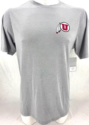 NEW Utah Utes Colosseum Athletics Gray SS Crew Neck Tee T-Shirt Men's L