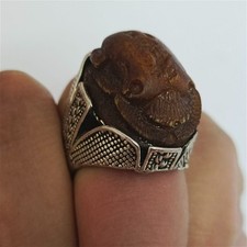 Antique Style Egyptian Ring Vintage Silver Handmade Jewelry, Collectible