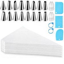 Piping Bags and Tips Set, 100PCS 12 INCH transparent color