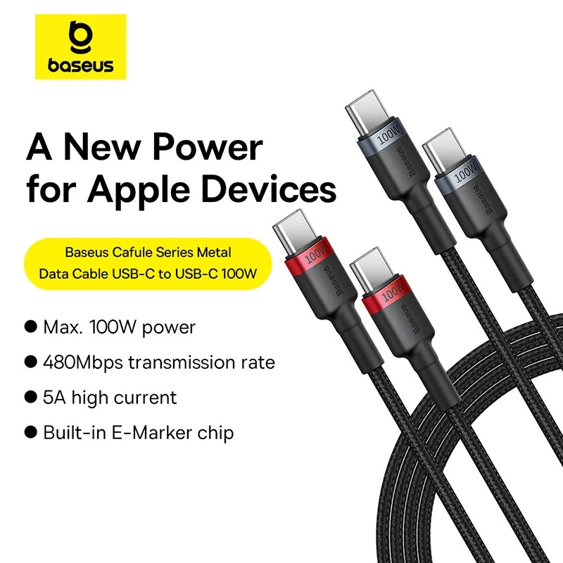 Baseus 2PCS 100W USB C To Type C Fast Charge Cable For iPhone 15 Pro max Samsung - Image 2 of 4