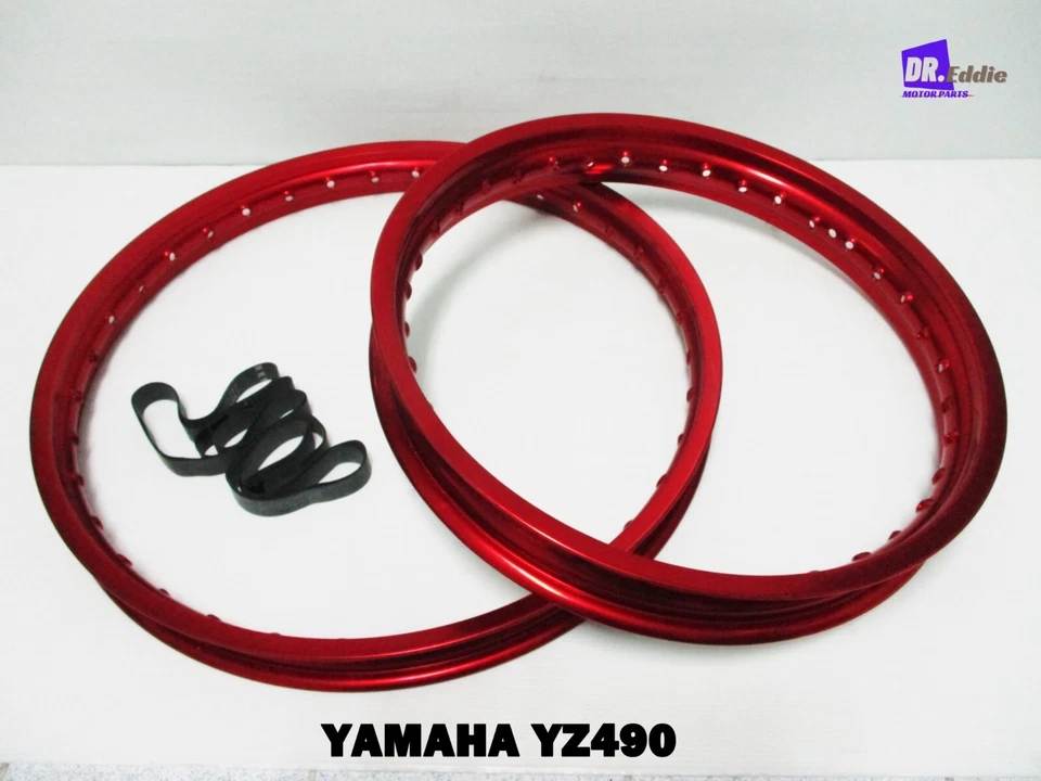 YAMAHA  YZ490    F & R  ALUMINIUM  RED WHEEL RIM SET  **BI4279** Foto 2 de 4