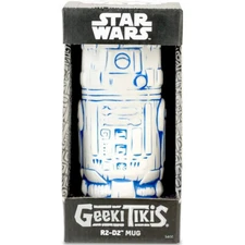 Star Wars R2 D2 Geeki Tikis NEW 14 oz Ceramic Mug Blue White Glaze *NEW* in box
