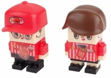 Male and Female Food Clerks, 2 pcs Petit Block from Daiso Japan