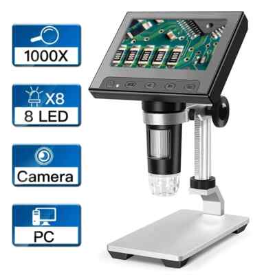 1600X 2MP USB Digital Microscope 8 LED Adjustable Handheld Digital Magnifier