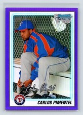 Carlos Pimentel 2010 Bowman Chrome #BCP151 Prospects Purple Rangers SN C6