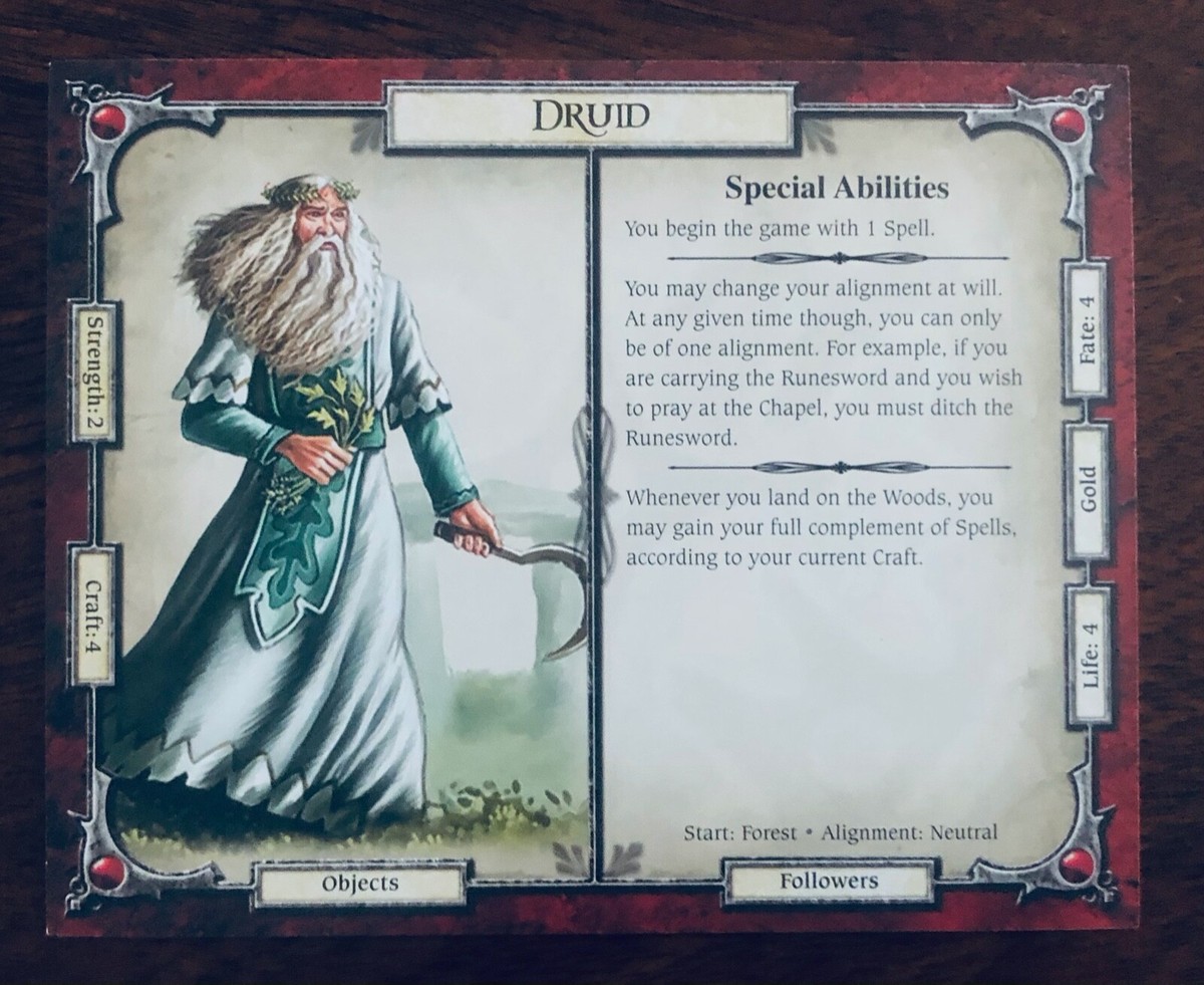 Talisman | Druid, Character Card | Official Extra/Replacement Game Piece | eBay Talisman | Druid, Character Card | Official Extra/Replacement Game Piece | eBay