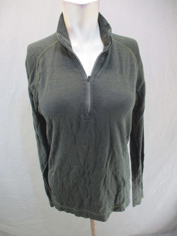 smartwool 100% merino wool 1/2 zip stand collar pullover sweater