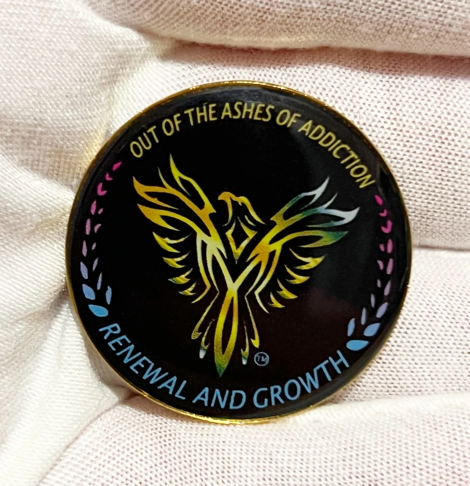 Metal Phoenix Bird Medallion "out of the ashes of addiction renewal and growth" - Image 3 of 3