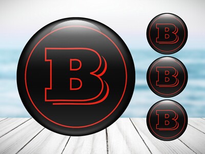 4x Silikon Aufkleber für Radkappen Brabus Nabendeckel Felgenemblem Logo