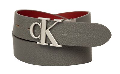 CK CALVIN KLEIN JEANS double-sided shortenable and reversible belt with  logo ite UK