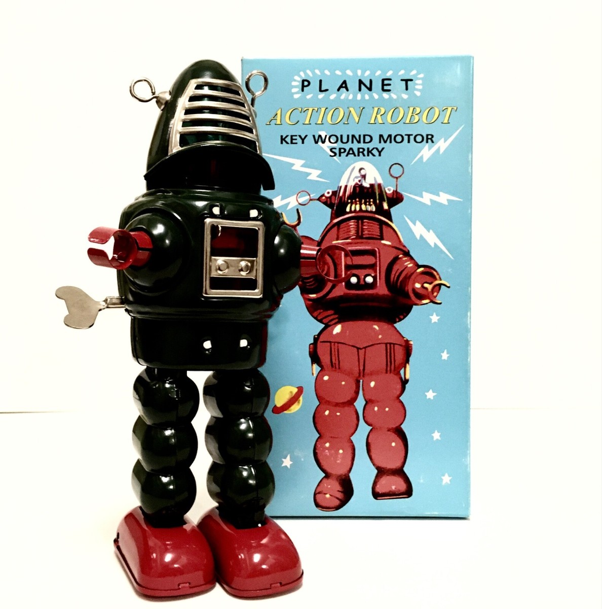 Robot - Robot Marcheur Mécanique en Tôle - Planet Robot (rouge