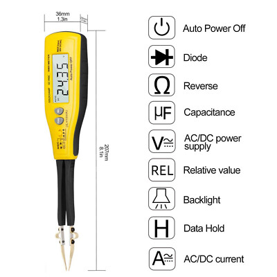 SMD tweezers Tester Handheld Resistance Capacitance Auto Scan Digital Multimeter