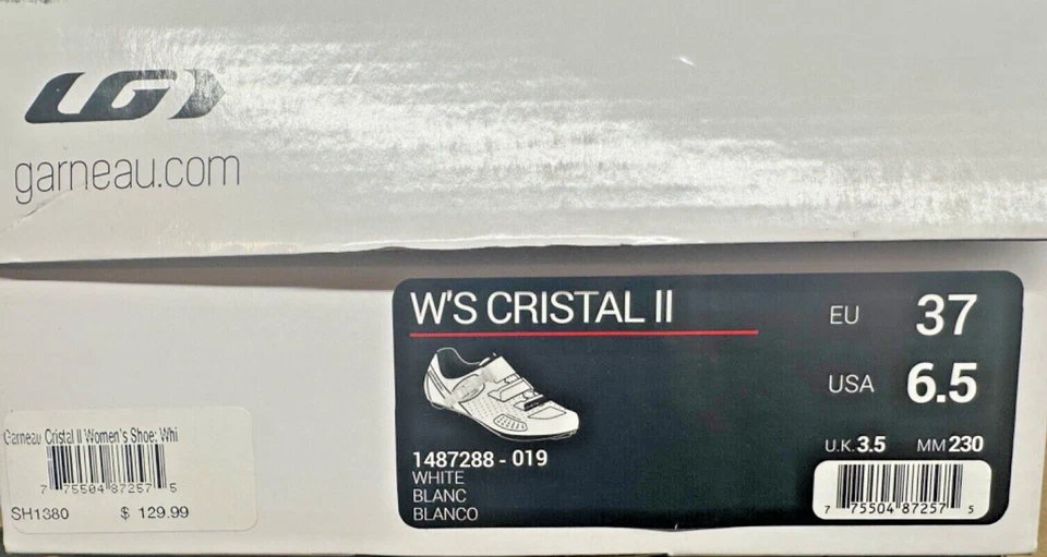 Zapato de ciclismo de carretera Garneau W's Cristal II para mujer blanco - 37 EU / 6,5 US Foto 2 de 4