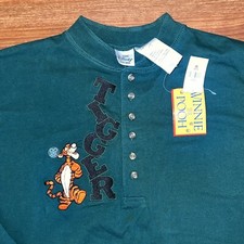 Vintage Disney Store Long Sleeve Shirt Winnie The Pooh Tigger Embroidered Med