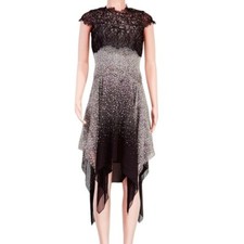 Bcbg Max Aziria Caden Silk Hankerchief Midi Dress SZ 0