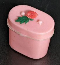 Rain Bonnet Plastic Travel Case Mini Purse Flowers Pink Vintage. Case only.