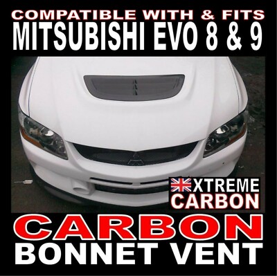 Carbon Bonnet Vent ''Fits'' Mitsubishi Evo EVOLUTION 8 & 9 Models Xtreme Carbon UK