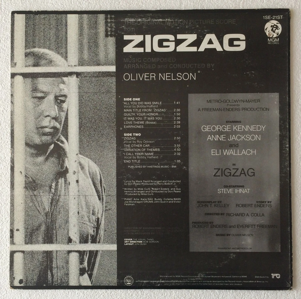 OLIVER NELSON-ZIGZAG (ORIGINAL MOTION PICTURE SCORE)~1970 US 11-TRACK VINYL LP - Image 2 of 4