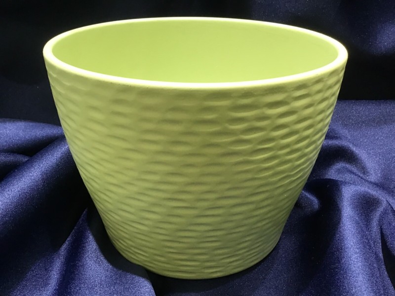 SPRING GREEN textured FLOWER POT ceramic planter GERMANY NEVER USE new EXCELLENT