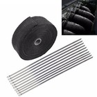 2" x 50Ft Black Fiberglass Manifold Header Pipe Motorcycle Exhaust Heat Wrap