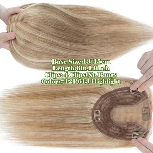 100% Echthaar Topper Toupet Extensions Clip In Remy Human Hair Toupee Haarteil l - Bild 73 von 84