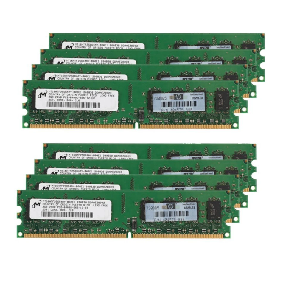 16GB 8GB 4GB 2G DDR2 800Mhz PC2-6400 240Pin DIMM Desktop Memory SDRAM Micron LOT - Image 2 of 4