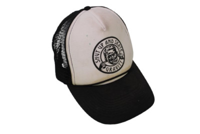 Gravity Men's Shut Up and Skate White Black Mesh Snapback Skating Cap One Size