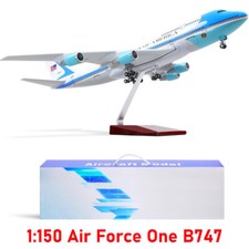 18" 1:150 United States Air Force Boeing B747 Planes Model W/Light Wheel Diecast