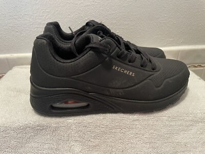 Uno 9s Skechers Skechers Women's UNO Lace Up Sneaker Shoes Black