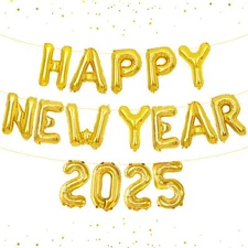 KatchOn Gold Happy New Year 2025 Balloons - 16 Inch | Happy New Year Balloons...