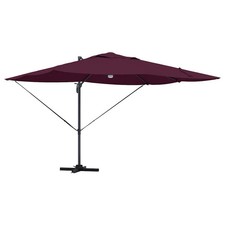Parasol déporté inclinable et pivotable jardin 351 x 250 x 253 cm en polyester