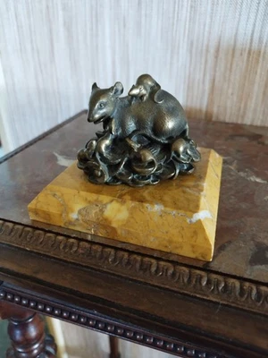 Statuette Animalière en Bronze Porte Bonheur (Apporte la Richesse en Chine) - Photo 1/4
