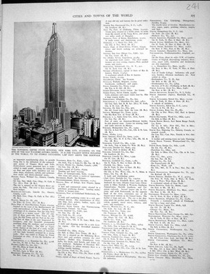 Old Collier 1936 Empire State Building Amerika Karte Brooklyn New York 20th