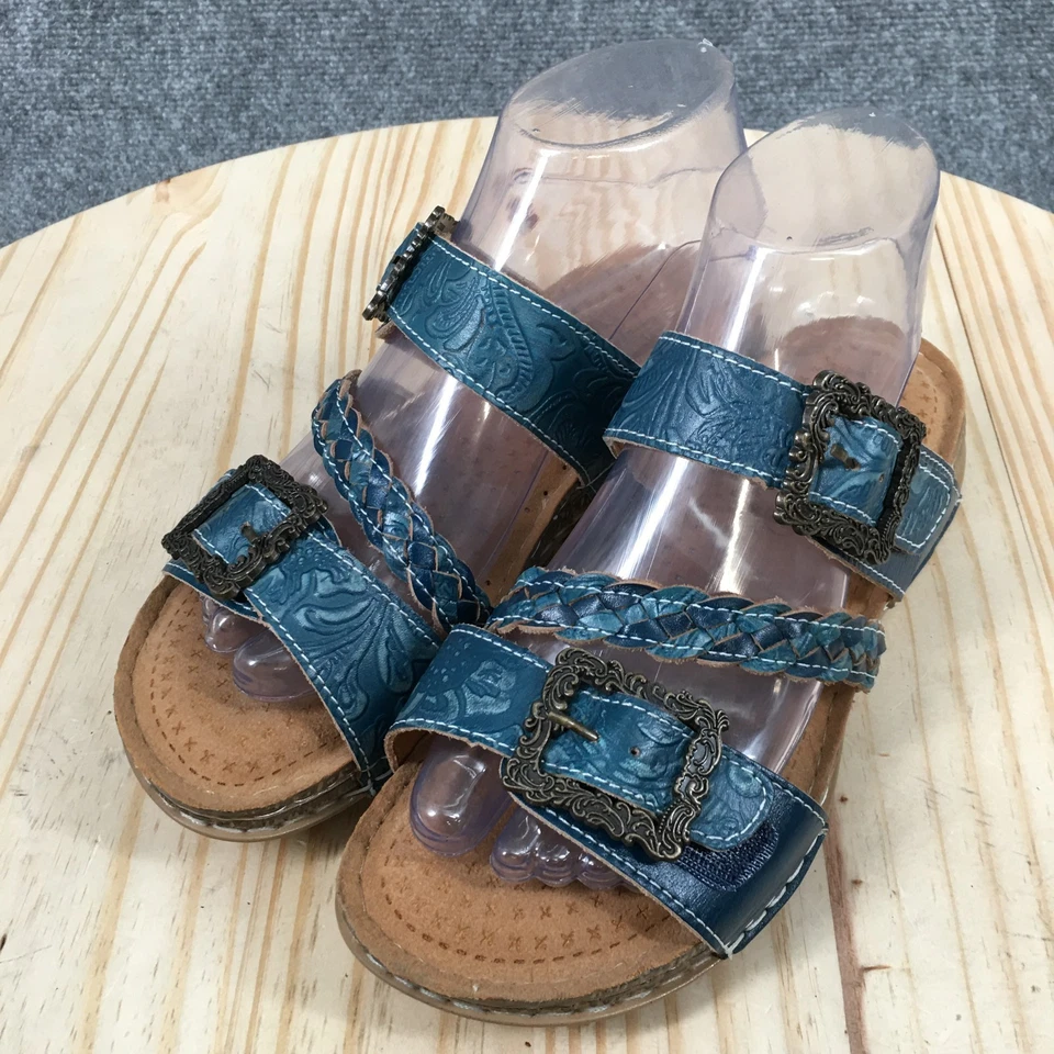 LArtiste By Spring Step Sandals Womens 37 Kelsea Slip On Buckle Slide Blue - Image 3 of 4