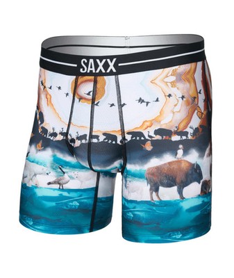 Saxx Underwear Volt Breathable Mesh Boxershorts 6'' - Great Migration, Multi