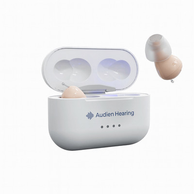 Audien Atom Pro 2 Rechargeable Hearing Aid Noise Cancelling UV Cleaning 4 Modes