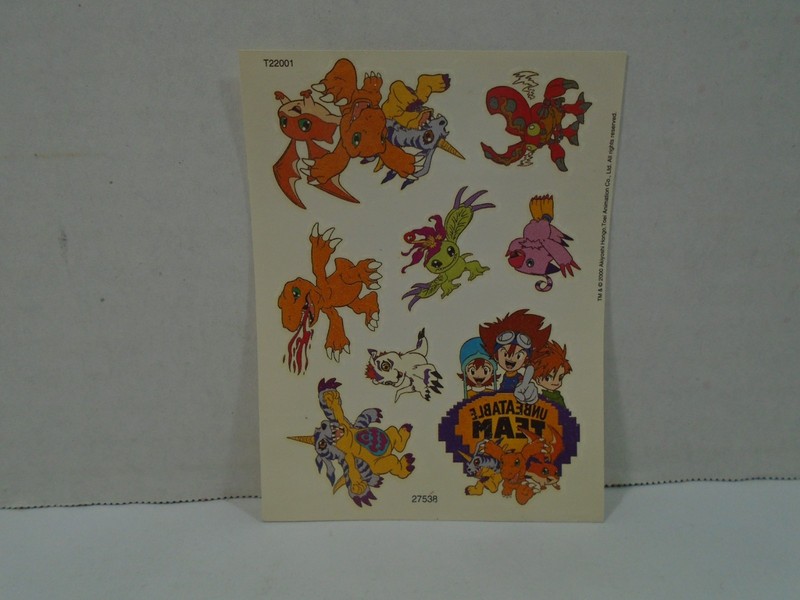 2000 AKIYOSHI HONGO ANIMATION CO--DIGIMON TEMPORARY TATTOO SHEET (NEW)
