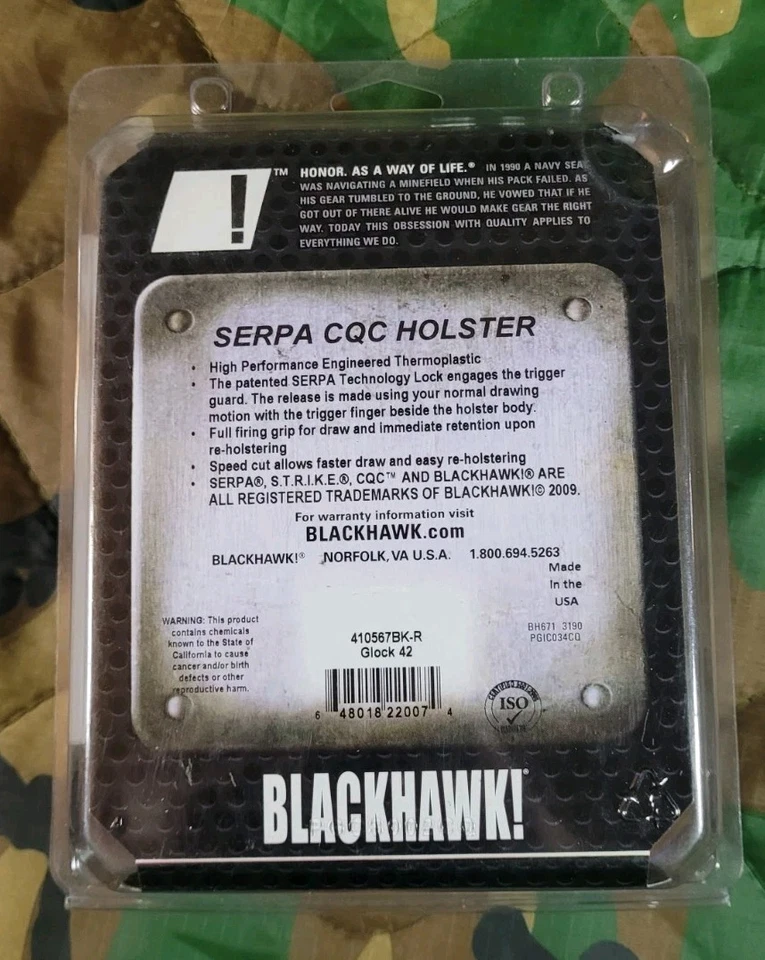 Funda de paleta Blackhawk Serpa Glock 42 derecha Owb Foto 2 de 4