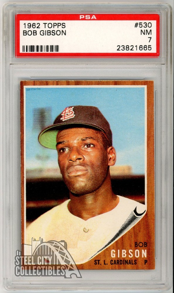 Bob Gibson 1962 Topps Card #530 PSA 7 NM