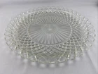 Vintage Anchor Hocking 14” Clear Glass Platter-Waterford/Waffle/Diamond Pattern