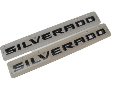 2 Chevrolet Silverado Script Emblems OEM 07-19 15129652 Black 1500 2500 3500 A2