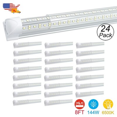 8Ft Led Shop Lights 24Pack 6500K Daylight 8' Led Strip Light Fixture 144W T8 Led