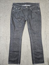 True Religion Men's Black Bootcut Jeans 36 (38x34) Flap Pockets Made in USA