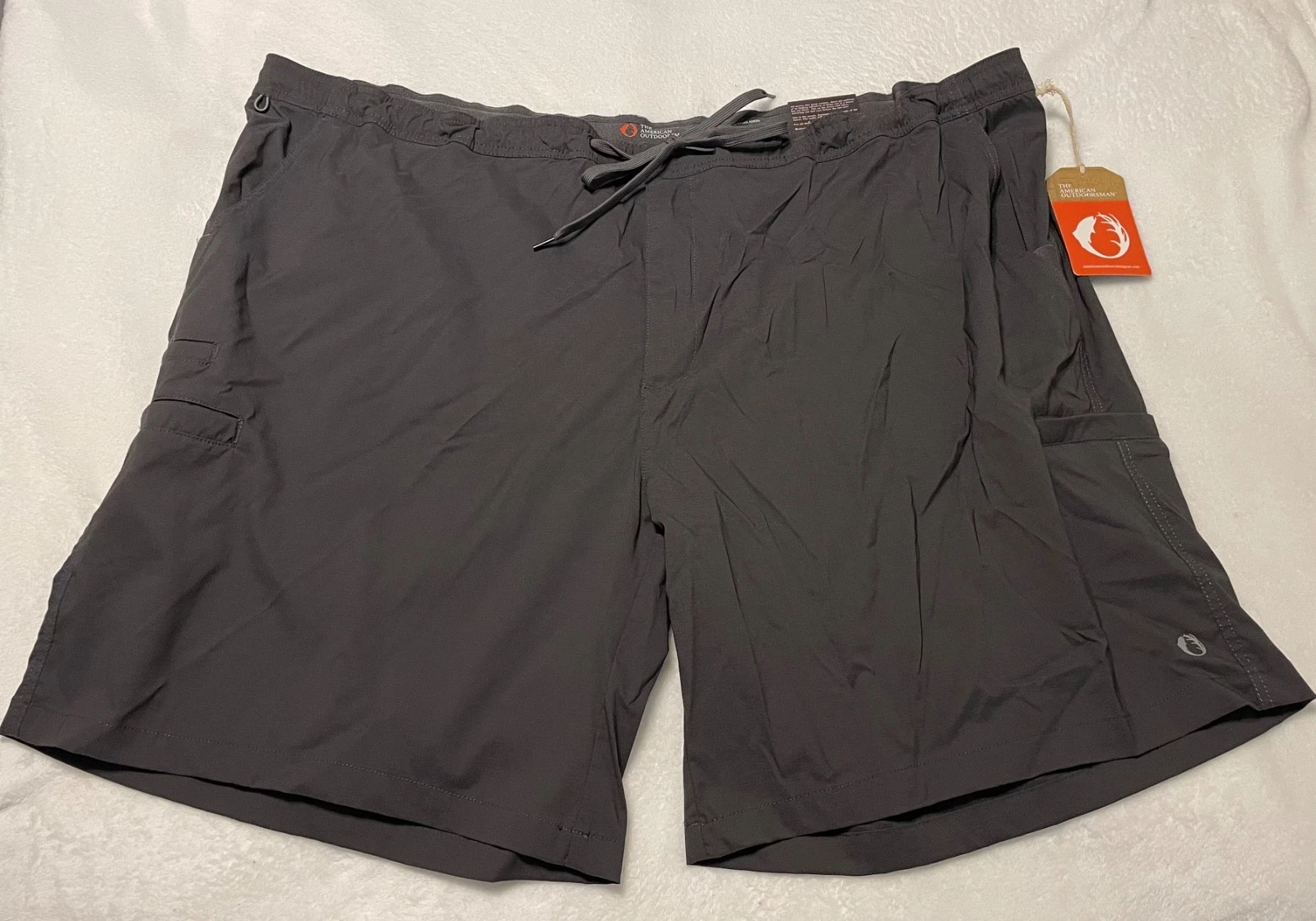 The American Outdoorsman Hybrid Shorts Mens 4XL Dark Gray Cargo Nylon Hike Fish