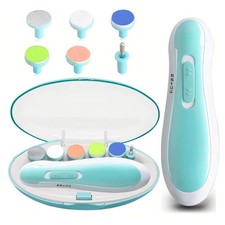 Baby Nail Trimmer  Electric File with 6 Heads, LED Light & Case | Safe & Quiet
